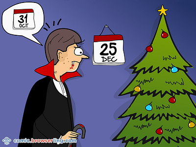 Why do programmers always mix up Halloween and Christmas?... base browserling christmas comic dec 25 halloween joke number system oct 31 radix