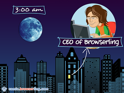 CEO of Browserling 3am browserling ceo city comic joke moon night peter krumins peteris krumins