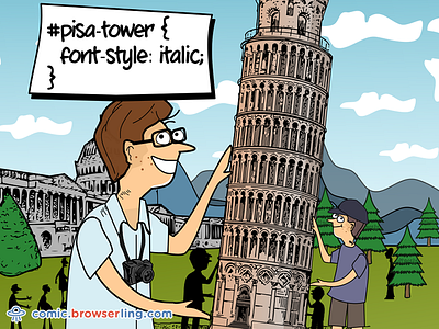 Tower Of Pisa CSS Pun browserling comic css css pun italic italy joke pisa pisa tower tower of pisa