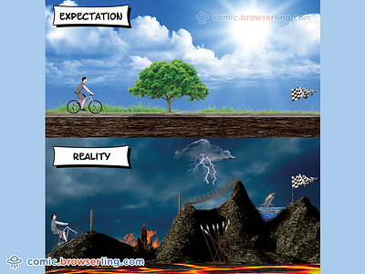Your Plan vs Reality browserling comic easy expectation expectations finish hard joke reality your plan