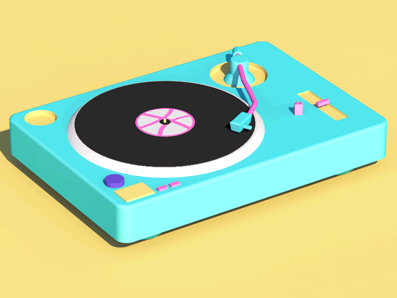 Hello Dribbble! 3d cinema 4d vinyl first shot turntable