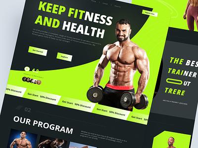 Fitness & Health website landing page