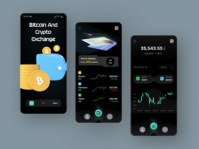 Bitcoin And Crypto Exchange Apps android apps app app screen design bitcoin blockchain crypto crypto currency crypto wallet cryptoart ethereum ios ios app iphone mobile app mobile app design mobile application mobile apps screen mobile ui nftart wallet