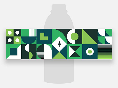 Bottled Water abstract bottled water flat geometric illustration label minimal pattern vector