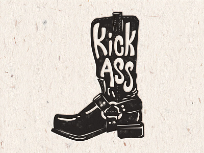Kick Ass Icon custom lettering design illustration kick ass typography