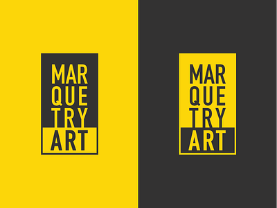 Marquetry Art Logo Dual Colour branding framing gray industrial logo marquetryart southamerica yellow