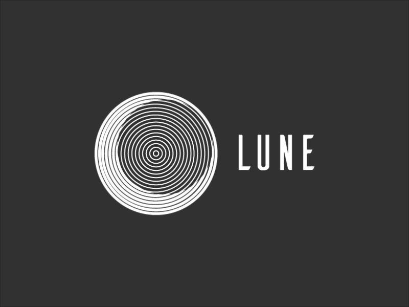 Lune Logo art branding crescent gibbous lune moon music nyc party quarter
