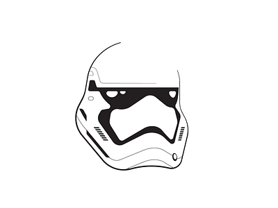 First Order Stormtrooper black helmet icon illustration minimal starwars stormtrooper white