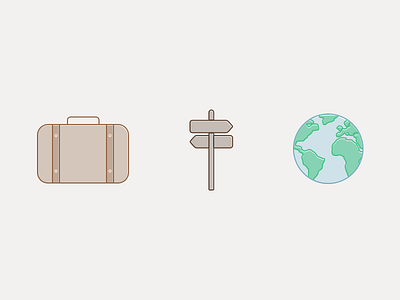 Travel icons earth flat globe icon icons mark suitcase travel