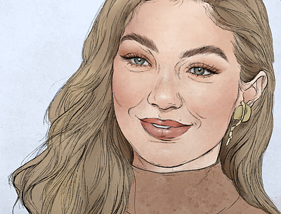 Gigi Hadid design famous graphic design illustration ink photoshop portrait