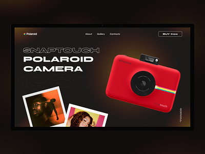 Polaroid Camera - UI background camera concept creative design dribbble figma gradient homepage interface minimal photo polaroid portfolio product shop typography ui