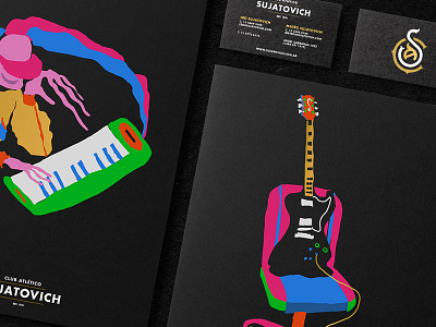 Club Atlético Sujatovich - project detail buenos aires club graphic guitar identity illustration keyboard music record stationary