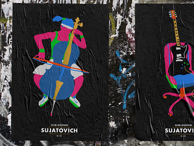 Club Atlético Sujatovich - Posters club club atletico sujatovich fluo guitar identity illustration music poster street wall