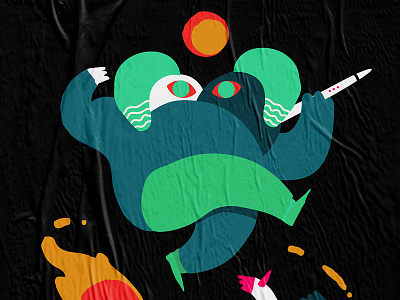 Takanakuy argentina behance character dance eyes fight fire fluo fury illustration night poster
