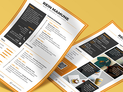 Free Minima Resume PSD Template (Orange Color) cover letter free template freebie minima orange resume