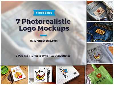 Free 7 Photorealistic Logo Mockups freebie logo mockup psd smart object