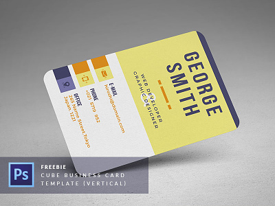 Free Cube Business Card Template - Vertical business card free template psd vertical