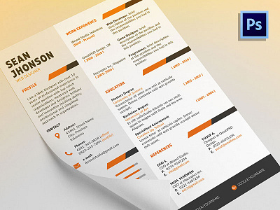 Free Ziper Resume Template + Cover Letter (5 Colors, PSD) cover letter free template freebie resume ziper