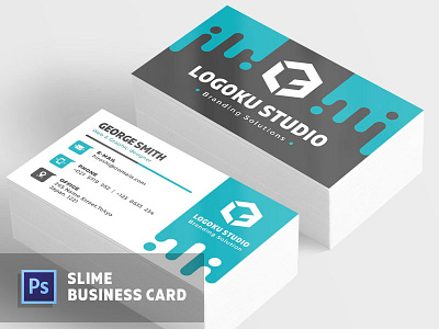 Free Slime Business Card Template business card corporate free template horizontal personal psd