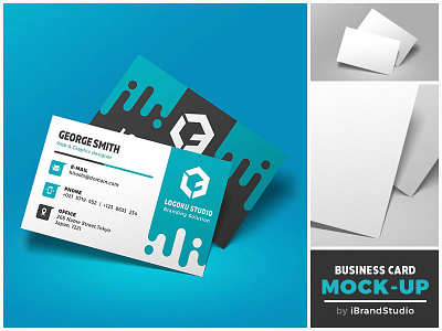 Free Floating Business Card Mockup (Scene 2)