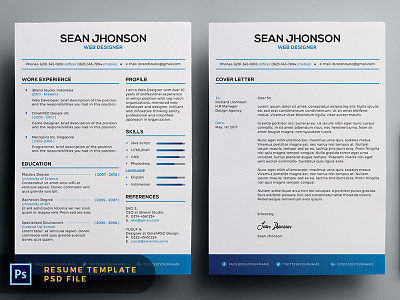 Free Malist Resume Template + Cover Letter (Blue)