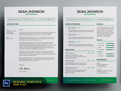 Free Malist Resume Template + Cover Letter (Green)