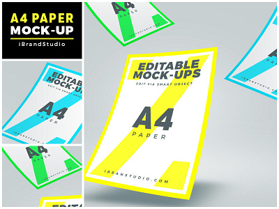 Floating A4 Paper Mockup (Scene 1)