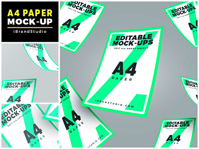 Floating A4 Paper Mockup (Scene 3)