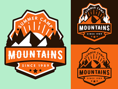 summer camp badge adventure badge banner club emblem free freebie logo mark mountain outdoor template