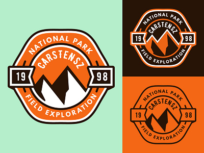 National Park Carstensz Emblem adventure badge banner club emblem free freebie logo mark mountain outdoor template