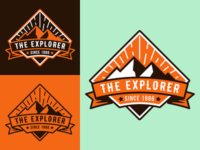 The Explorer Badge adventure badge banner club emblem free freebie logo mark mountain outdoor template