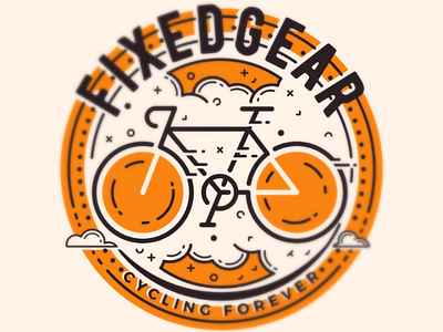 FIXEDGEAR badge bicycle bike emblem fixedgear fixie illustration vector