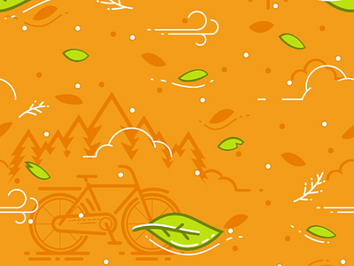 Bicycle, Leaf & Wind Pattern