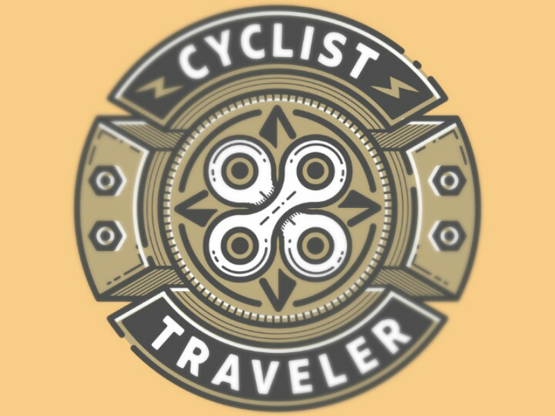 Cyclist Traveler illustration vector society6 traveler cyclist chain