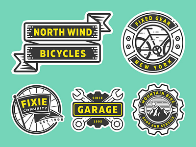 free bike shop logo part 1 badge bicycle bike emblem fixedgear free freebie logo sticker vector