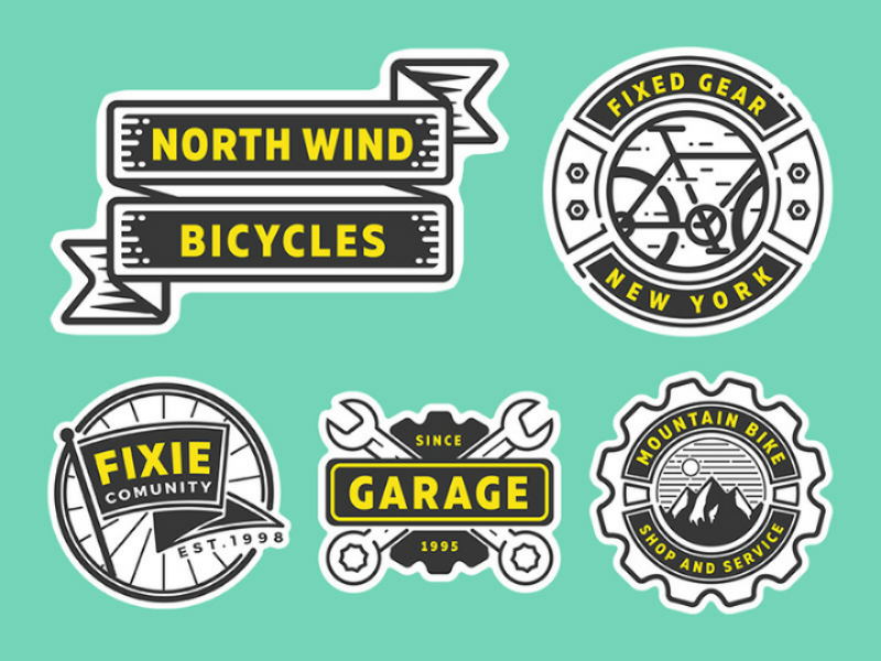 free bike shop logo part 1 sticker emblem vector fixedgear bicycle bike badge logo freebie free