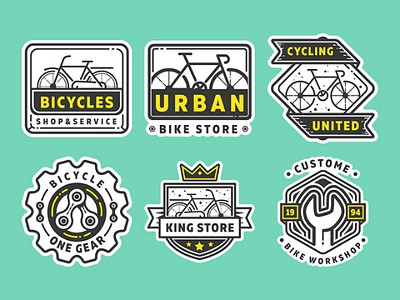 Free bike shop logo part 2 ai badge bicycle bike eps fixedgear free freebie logo sticker vector