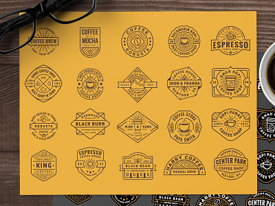 Free Coffee Shop Logo (part 3) ai badge coffee eps free freebie logo shop template vector