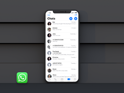 Whatsapp iPhoneX iOS11 by Naren🖖 on Dribbble