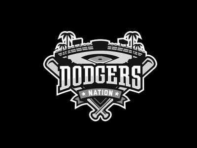 Dodgers Nation Logo baseball bats brand branding dodgers field homerun identity logo nation sports