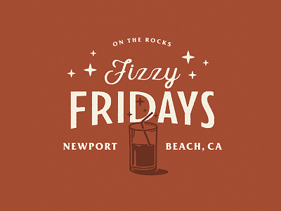 Fizzy Fridays apparel bar grill branding design drinks fridays illustration logo logos restaraunt rocks typography vintage