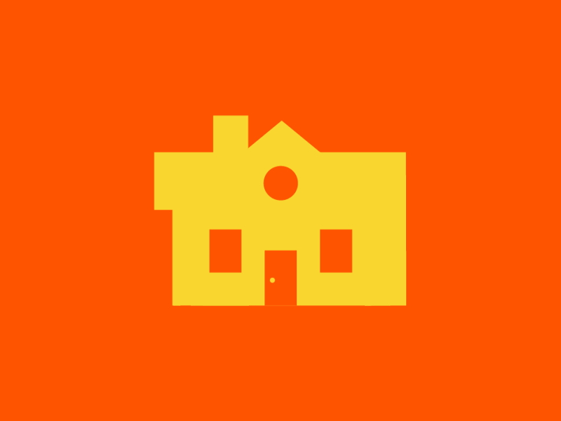 House bright house loop minimal negative space orange