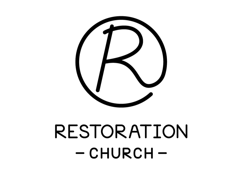 Restoration Logo Iterations black and white church illustrator jesus logo minimal restoration typography versions