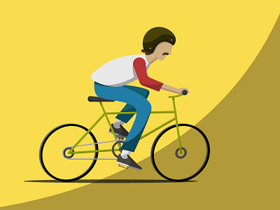 Bike Dude bike illustration illustrator mustache personal work shadow