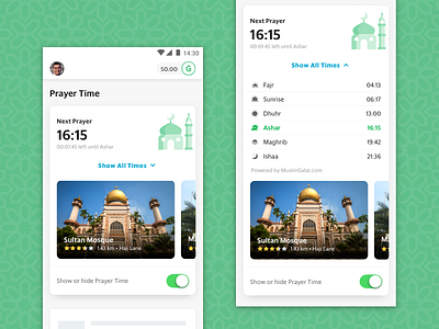 GrabDaily - Prayer Time Widget android app homescreen ios mosque muslim prayer time