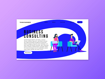 FREE landing page with business character-freebie adobe branding business business landing page character characters free free landing page freebie freebies homepage illustration landingpage minimal design minimal website typogaphy ui uidesign uiux webdesign