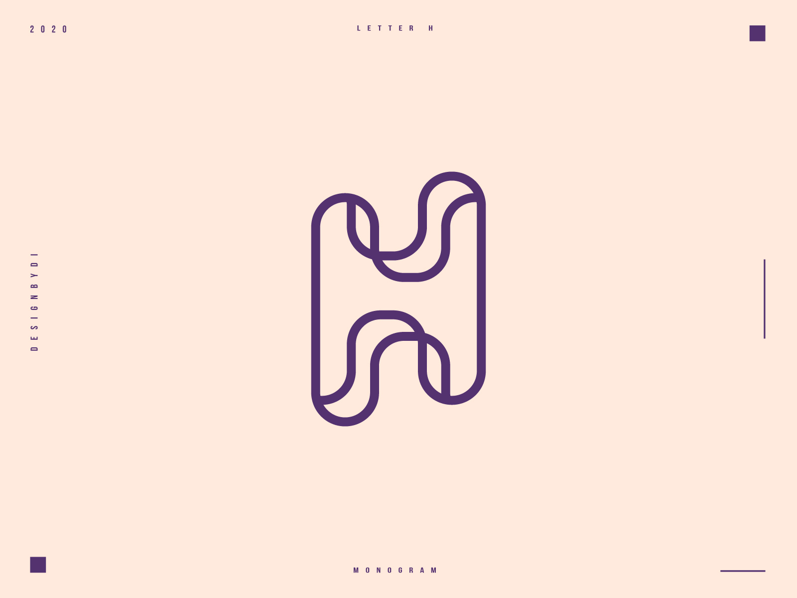letter H monogram logo by designbydi on Dribbble