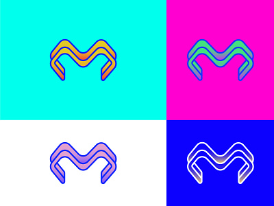 Lettermark M Color Variations 2d brand branding graphic designer identity letter m letter m logo lettermark letters logo logo designer logotype m m letters m logo minimal minimalist logo modern monogram typography