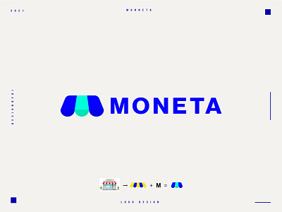 MONETA logo design - Lettermark M
