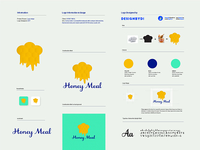 HONEY MEAL Brand identity Guideline 2d adobe alphabet brand identity food graphicdesign honey icon identity lettermark letters logo logos logotype minimal monogram resturant resturant logo typography